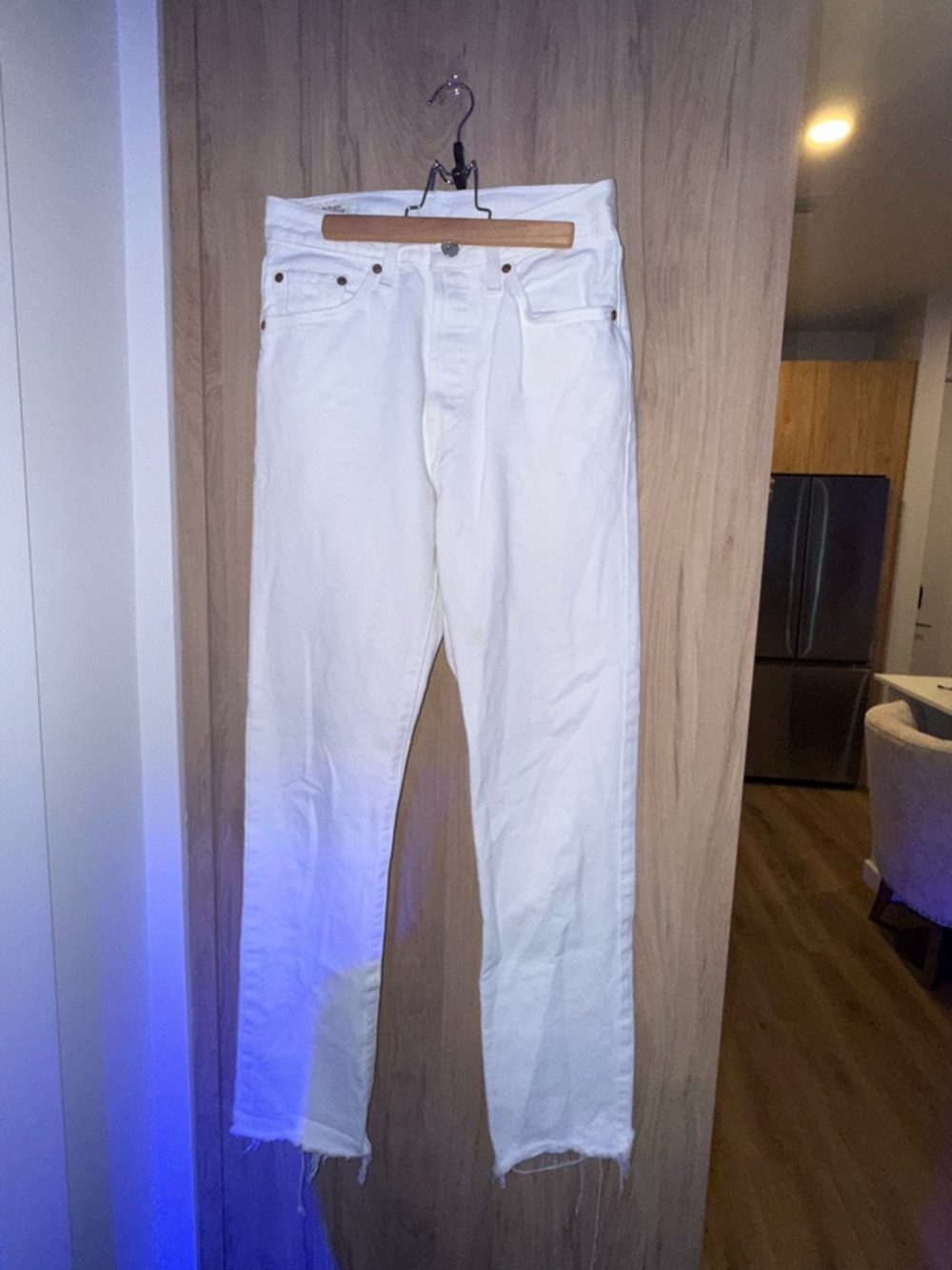 White Straight Leg Jeans - Classic Clean Style
